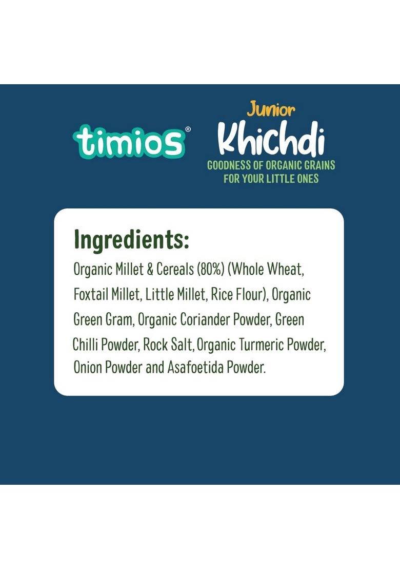 Timios Organic Porridge, Khichdi, Natural Health Mix, Instant Healthy Wholesome Food, Rich In Protein, No Added Sugar, No Salt, 200G