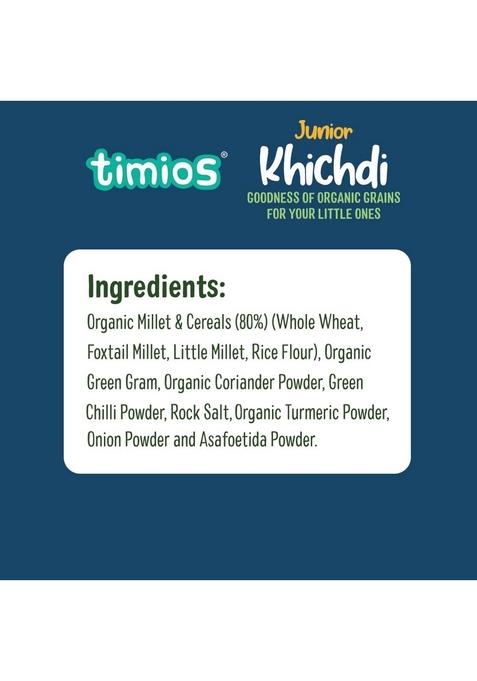 Timios Organic Porridge, Khichdi, Natural Health Mix, Instant Healthy Wholesome Food, Rich In Protein, No Added Sugar, No Salt, 200G