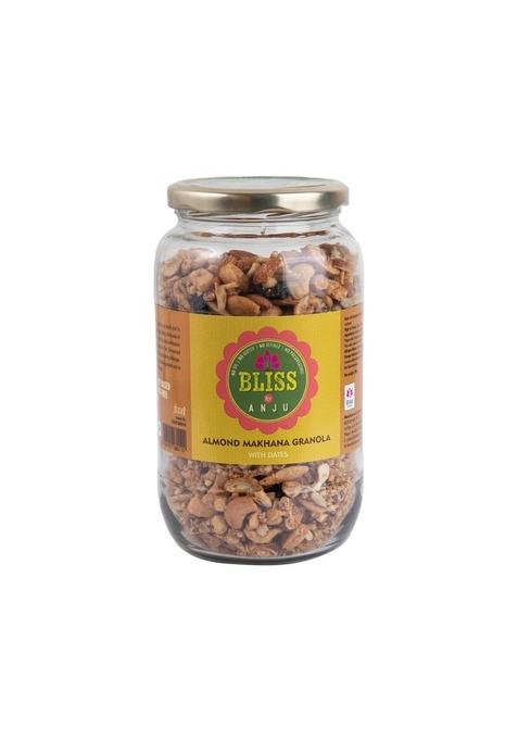 Bliss By Anju Almond Makhana Granola With Dates, 500G | No Oil, No Dairy, No Preservatives | High Protein & Fiber | Naturally Sweetened | Healthy And Tasty Breakfast And Snack