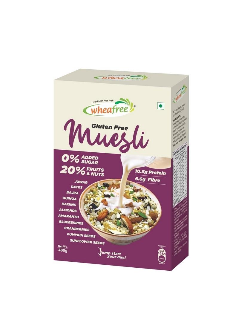 Wheafree Gluten Free Muesli (400G) | Goodness Of 5 Grains, Seeds, Nuts And Berries | No Trans Fat | No Added Sugar | No Preservatives
