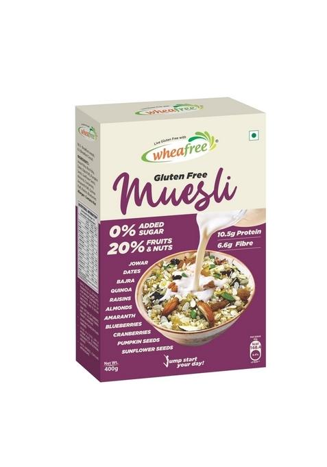 Wheafree Gluten Free Muesli (400G) | Goodness Of 5 Grains, Seeds, Nuts And Berries | No Trans Fat | No Added Sugar | No Preservatives
