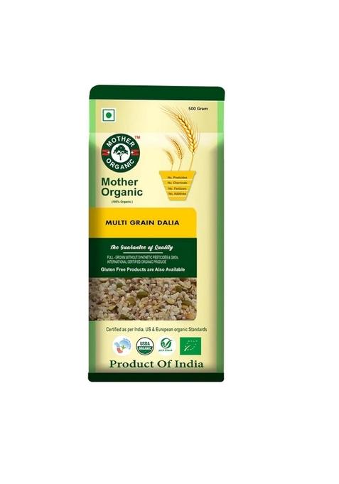 Mother Organic Multigrain Dalia 500G | 100% Certified Organic Blend Of 7 Whole Grains | High Fibre, Protein-Rich, And Energy-Boosting Breakfast | No Chemicals Or Preservatives | Product Of India (500 Gram)