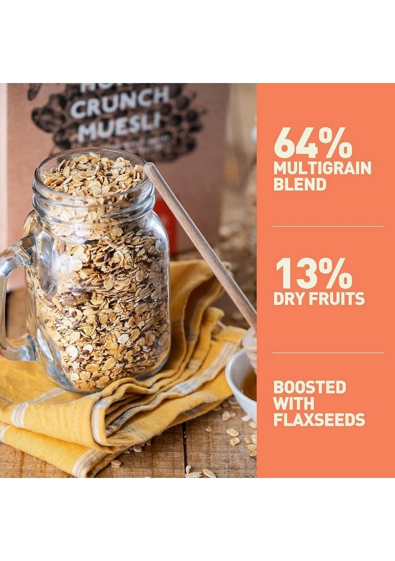 Nourish Organics Honey Crunch Muesli, 300G Pack | Healthy And Nutritious Breakfast Cereals With Whole Nuts | No Refined Sugar | Clean Label