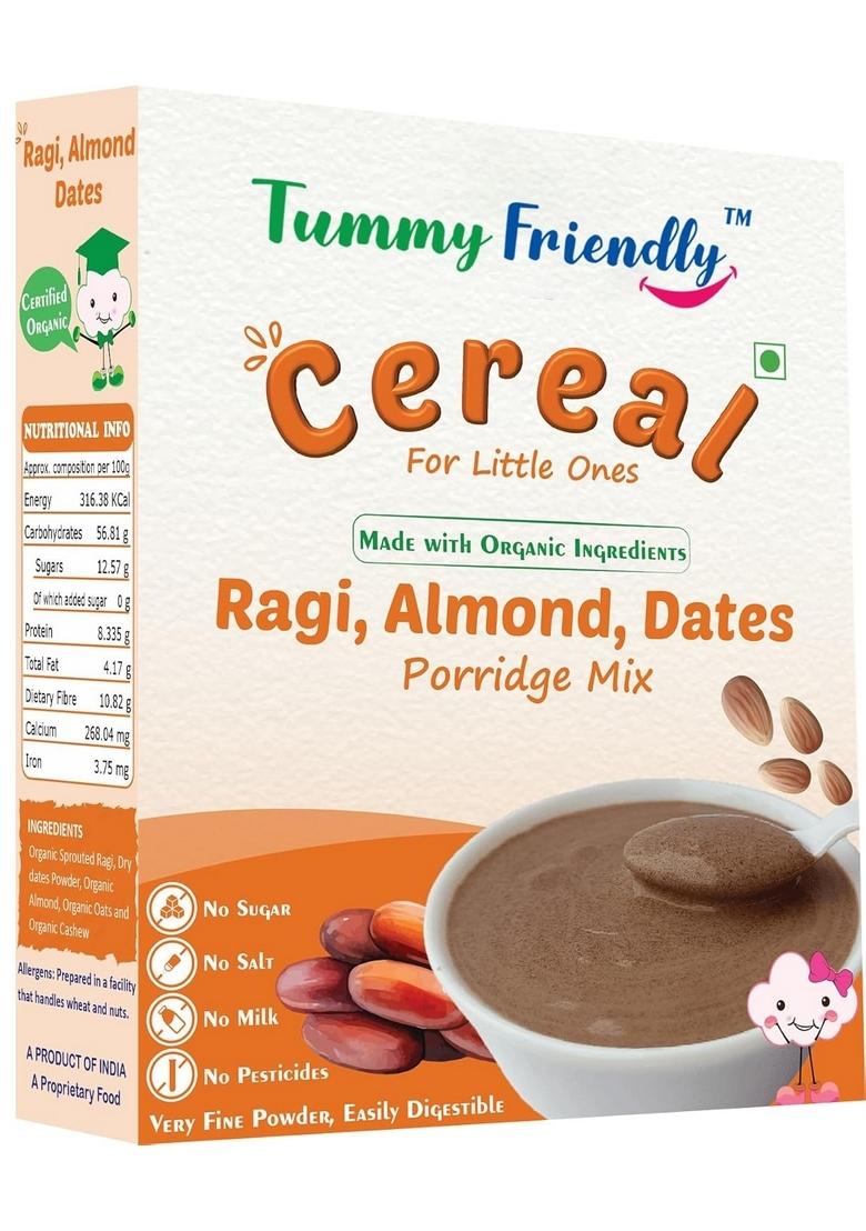 Tummyfriendly Foods Organic Sprouted Ragi Almond Dates Porridge Mix | Made Of Sprouted Ragi Powder For Baby Cereal | Available In Trial Packs Too | Toddler Food | Shelf-Life 9 Month | 200G