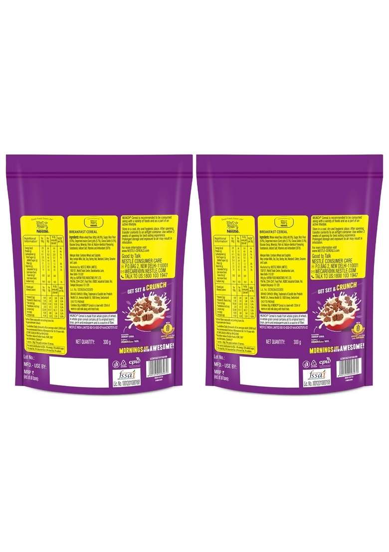 Nestle Munch Crunchilicious Cereal | Get Set & Crunch | Breakfast Cereal | 300G (Pack Of 2) - Indya
