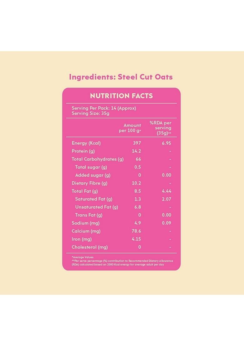 Nourish You Steel Cut Oats 500G