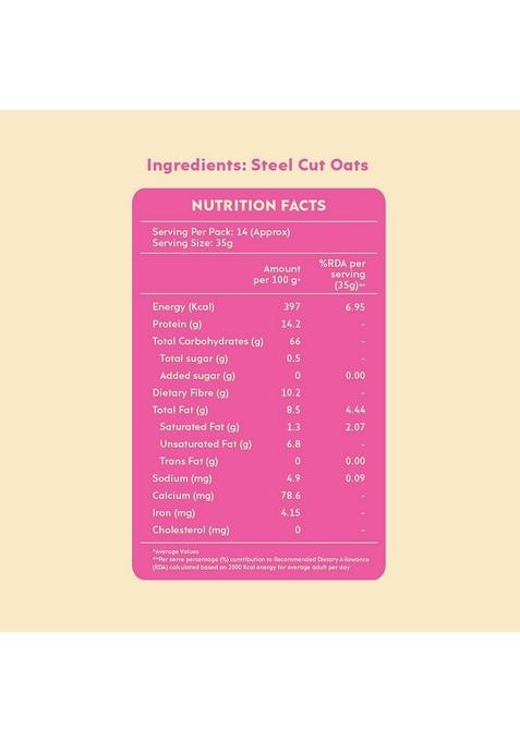 Nourish You Steel Cut Oats 500G