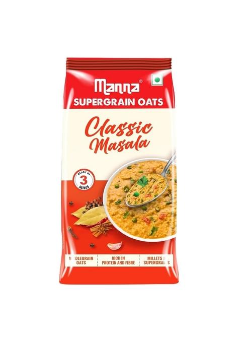 Manna Classic Masala Oats With Millets & Supergrain | No Palm Oil & Transfat | Rich In Fibre And Protein 450G