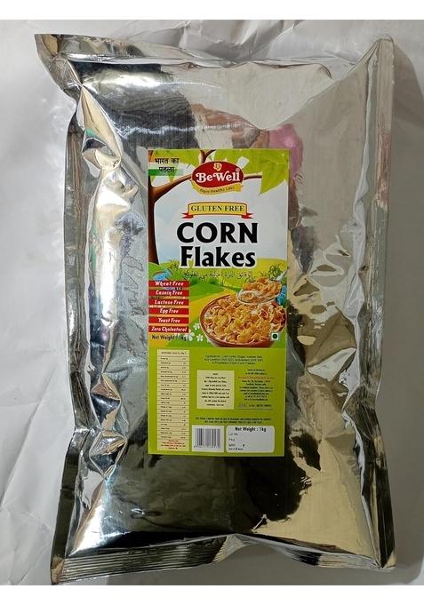 Bewell Gluten Free Corn Flakes 1Kg | No Wheat I No Gluten | 100% Vegan I