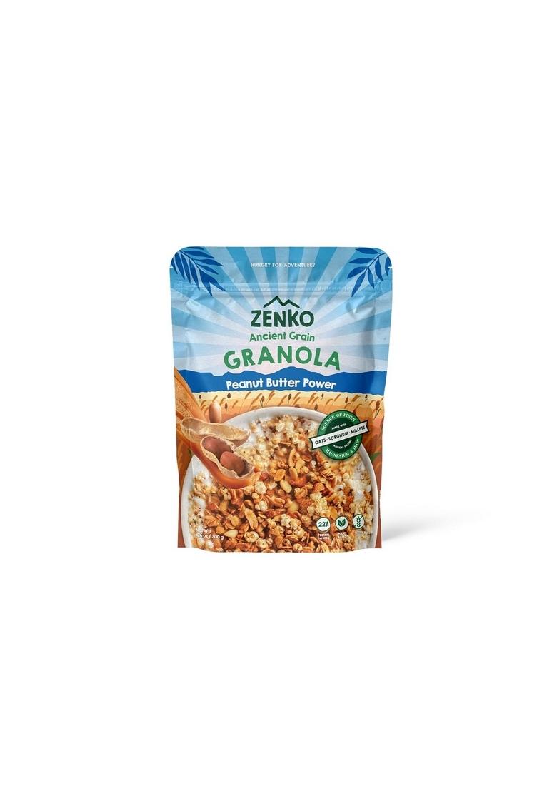 Zenko Ancient Grain Granola | Peanut Butter Power | Natural Ingredients With Almonds, Peanuts | High Protein, Gluten Free, Plant Based | 300G