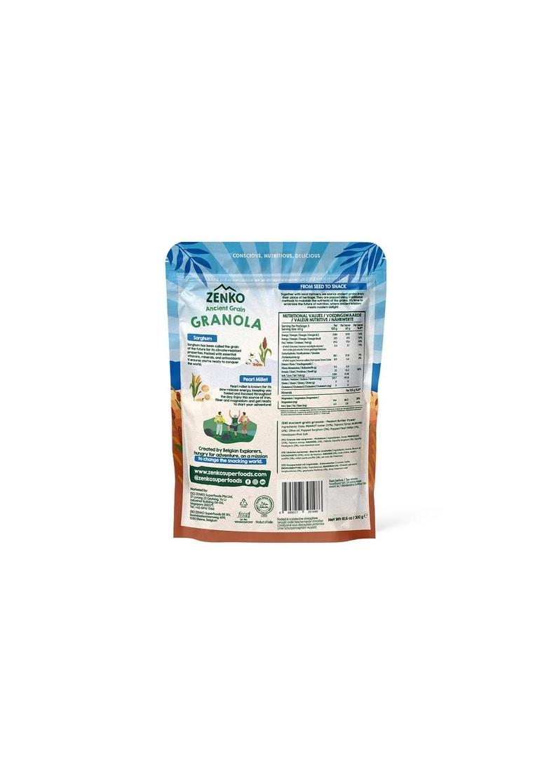Zenko Ancient Grain Granola | Peanut Butter Power | Natural Ingredients With Almonds, Peanuts | High Protein, Gluten Free, Plant Based | 300G