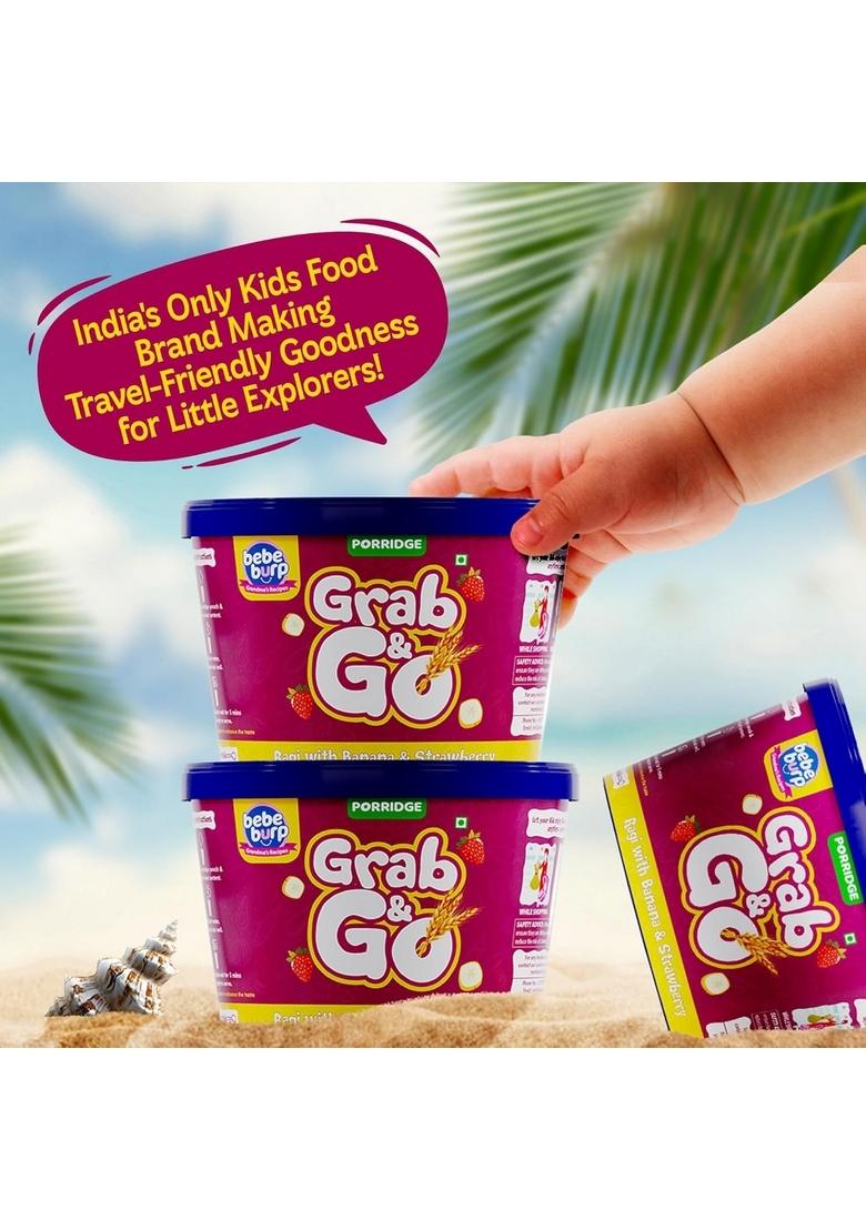 Be'Be' Burp Travel Pack Grab-N-Go | Mix Porridge Combo | Natural Food No Sugar No Salt | No Artificial Preservatives & Flavors | Real Fruits & Vegetables | Porridge-25 Gram Each (Pack Of 5)