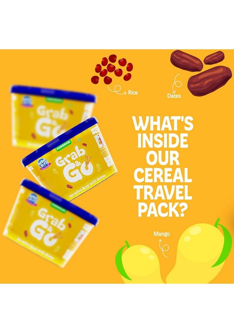 Be'Be' Burp Travel Pack Grab-N-Go | Mix Porridge Combo | Natural Food No Sugar No Salt | No Artificial Preservatives & Flavors | Real Fruits & Vegetables | Porridge-25 Gram Each (Pack Of 5)