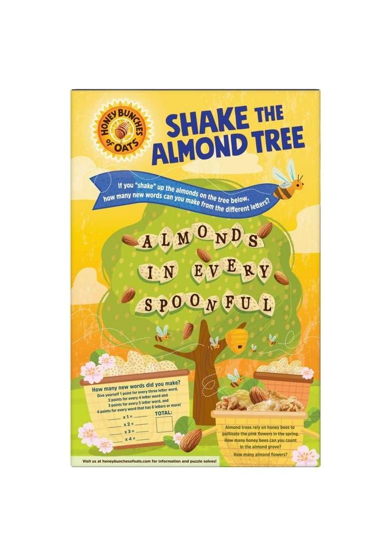 Honey Bunches Of Oats Almond, Heart Healthy, Low Fat, With Whole Grain Cereal, 12 Ounce 340G (Usa) - Indya