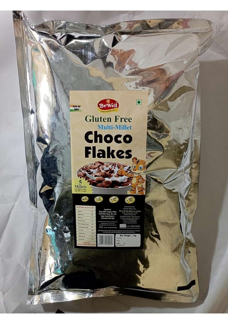 Bewell - Gluten Free Choco Flakes 1Kg | Multigrain & Soy Free Choco Flakes - Indya