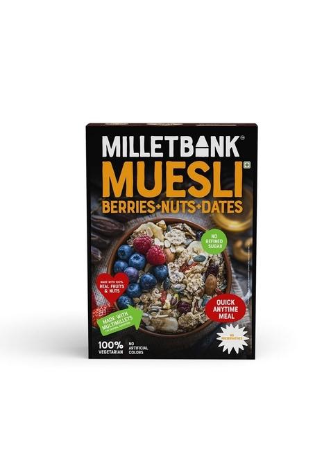 Millet Bank Berries,Nuts & Date Muesli | Nutrient-Rich Blend | 1 X 350G Pack