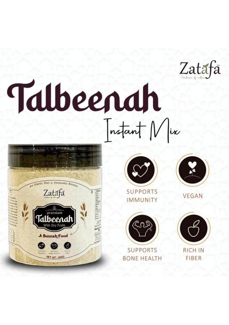 Zatafa Talbina With Dry Fruits | Healthy Breakfast Cereal | Barley Dry Fruits Mix | Talbina/Talbeena Sunnah Food | Nutrient-Rich, Natural & Delicious Breakfast Option