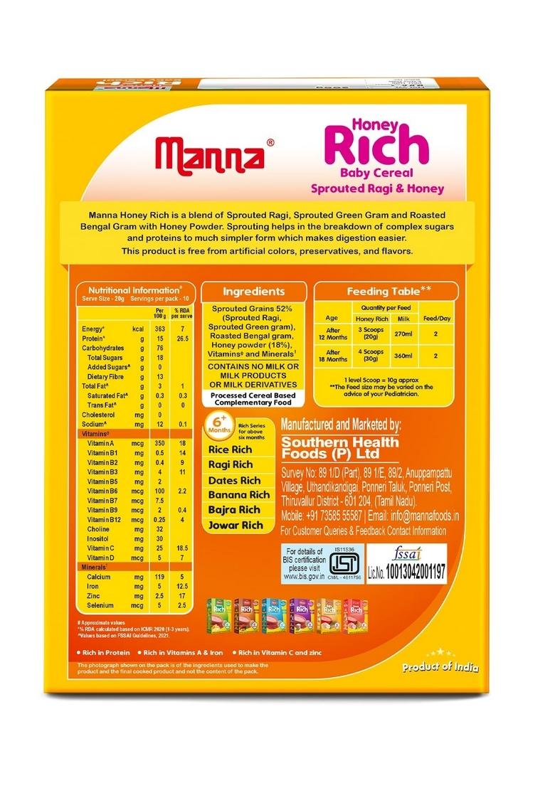 Manna Baby Cereal. No Added Sugar, Baby Food Safe For 6