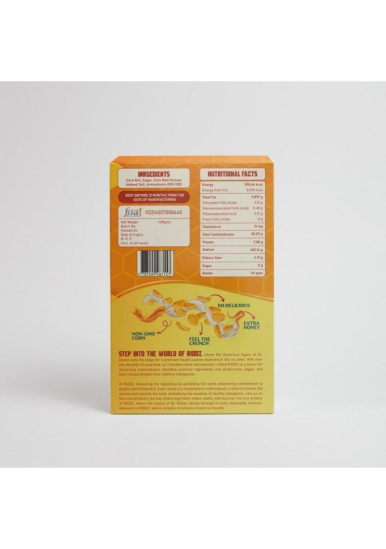 Dr. Gluten Honey Corn Flakes 400 Gms | Gluten Free & Wheat Free | High In Dietary Fiber, Iron, Vitamins & Protein | No Added Colours & Flavours | Helps In Weight Management | Breakfast Cereal