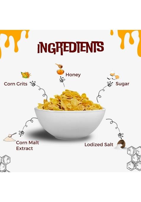 Dr. Gluten Honey Corn Flakes 400 Gms | Gluten Free & Wheat Free | High In Dietary Fiber, Iron, Vitamins & Protein | No Added Colours & Flavours | Helps In Weight Management | Breakfast Cereal