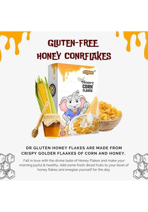 Dr. Gluten Honey Corn Flakes 400 Gms | Gluten Free & Wheat Free | High In Dietary Fiber, Iron, Vitamins & Protein | No Added Colours & Flavours | Helps In Weight Management | Breakfast Cereal
