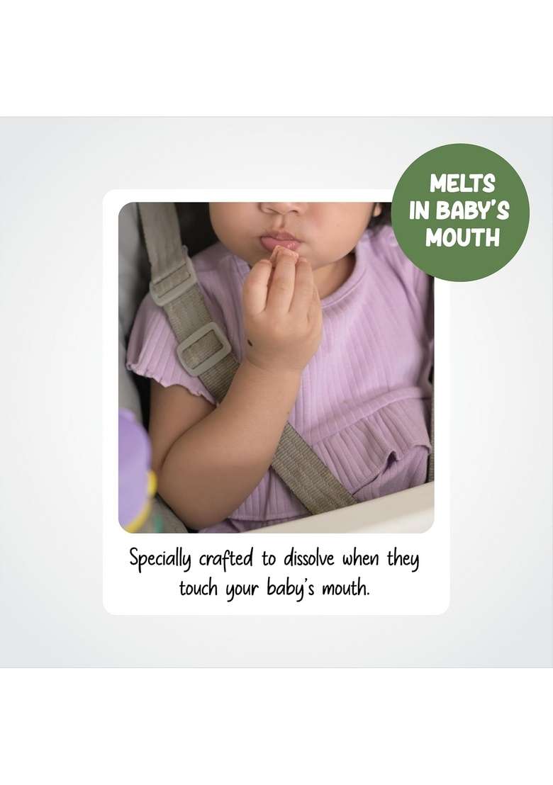 Nooka Yellow Fruit Crunchies For Babies – Healthy Snack With Real Fruits & Veggies | 4 Ingredients Only | No Added Sugar | Melts In Baby’S Mouth | Age 7+ Months (20G) - Indya