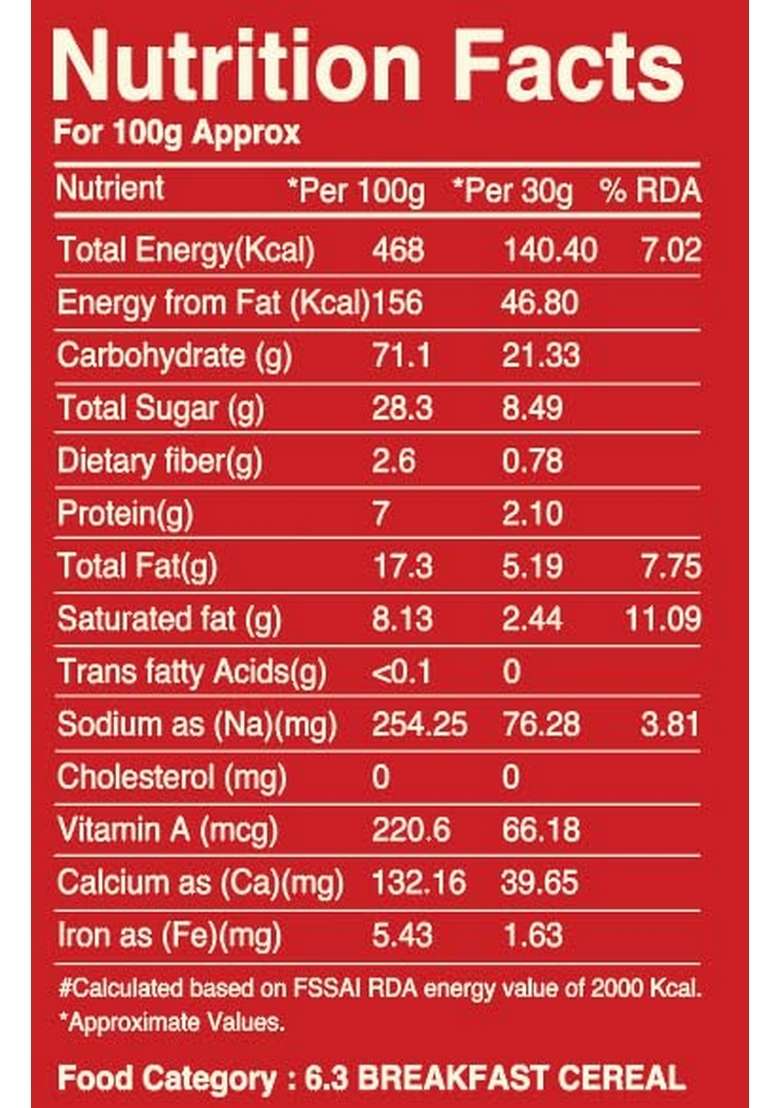 Millet Bank Strawberry Fills Breakfast Cereal | No Added Colour, No Preservatives | Wholesome Cereal Option | 1 X 250G - Indya