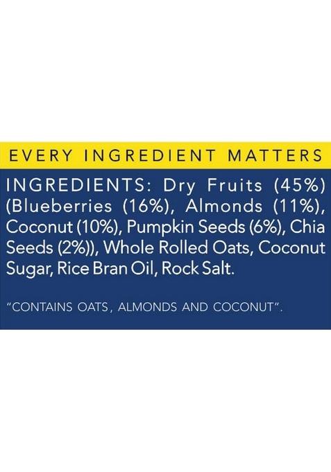 Thenibblebox Blueberry Blaze Granola 500G, Jar [45% Dry Fruits, Gluten Free, Plant Based/Vegan Friendly, No Additives/Preservatives]