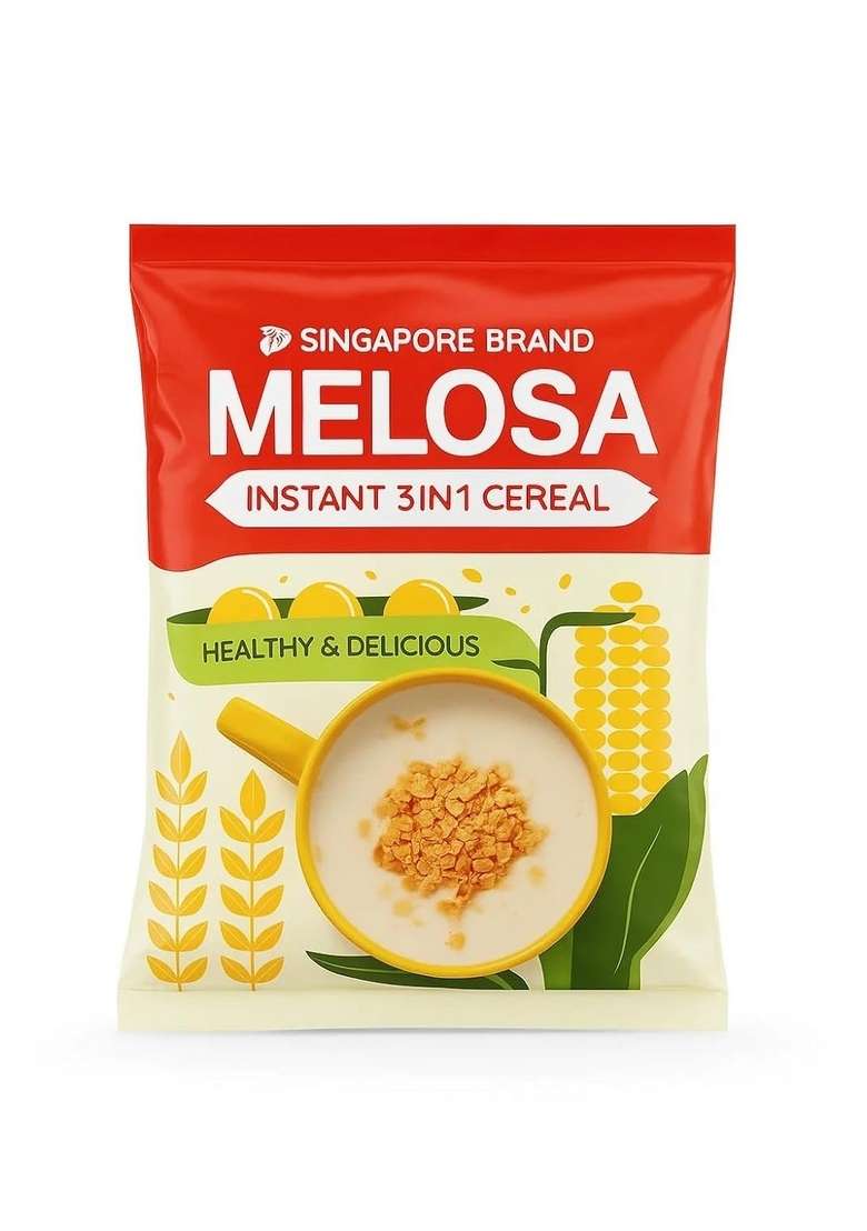 Melosa Instant 3 In 1 Cereal – 28G X 20 Sachets - Pack Of 2 | Singapore Brand | Healthy & Delicious Breakfast Drink | Family Pack | Ready In 1 Minute | Easy Hot Cereal Beverage - Indya
