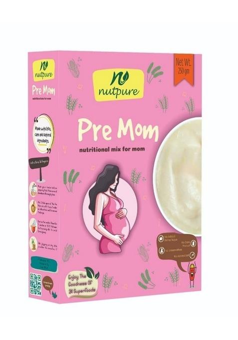 Nutpure Pre Mom |100% Natural Multigrain Health Mix For Pregnant Women| With The Goodness Of 24 Superfoods (Nuts, Millets/Cereals & Pulses) | 250 Gm (1)