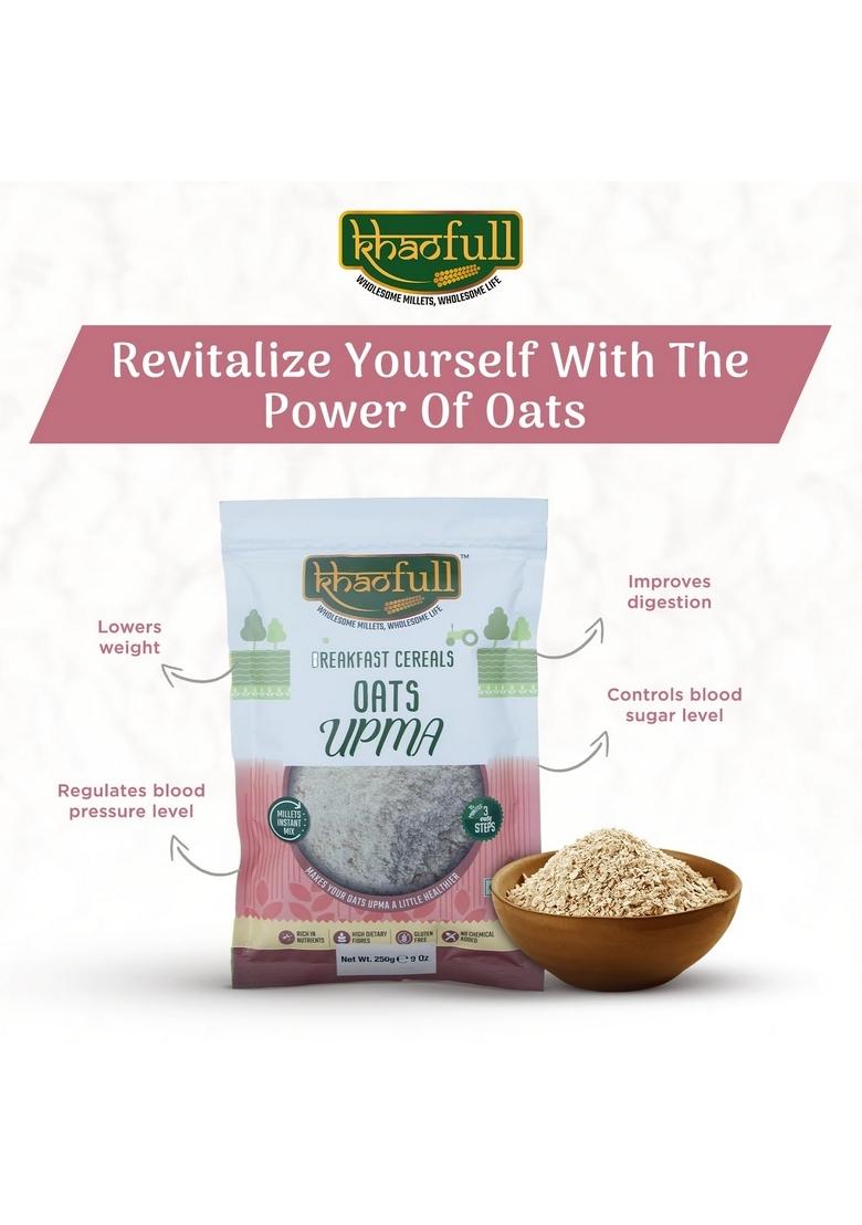 Khaofull Oats Upma – Ready-To-Cook Healthy Breakfast | High-Fiber, Wholesome Oats With Vegetables & Seasonings | (500G)