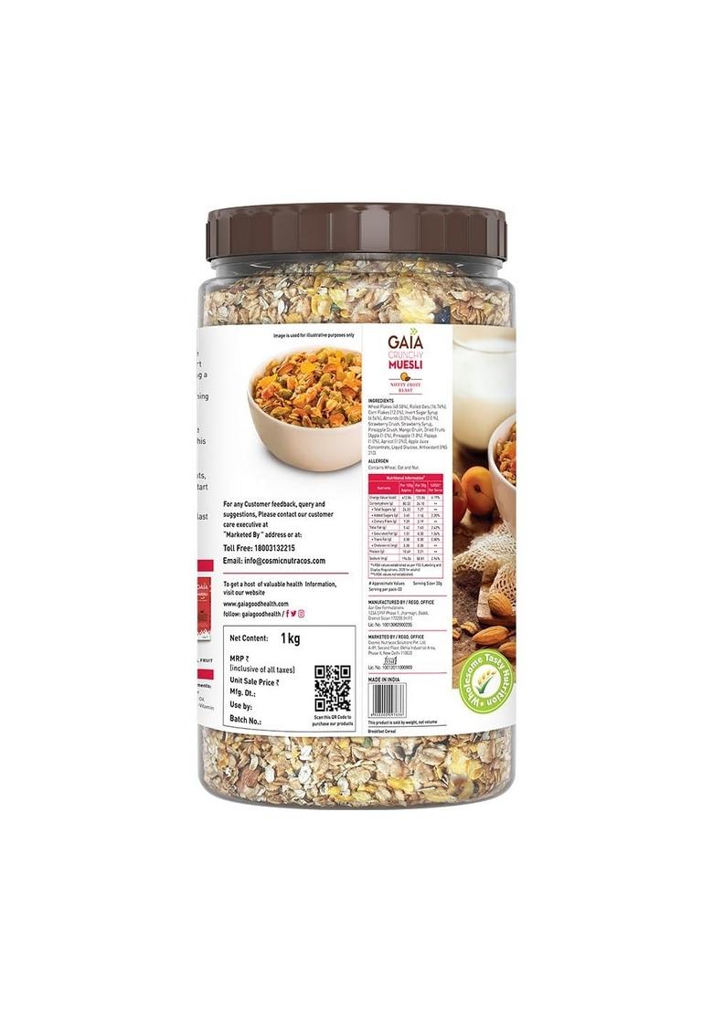 Gaia Nutty Fruit Blast Crunchy Muesli 1 Kg Jar