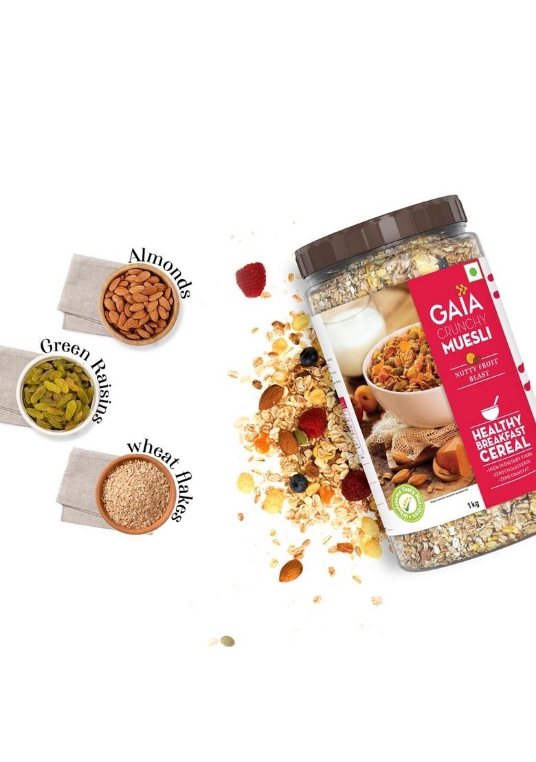 Gaia Nutty Fruit Blast Crunchy Muesli 1 Kg Jar