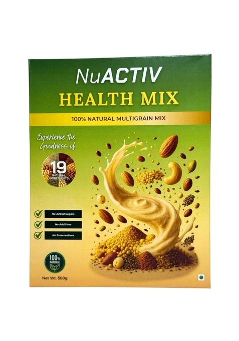 Nuactiv Health Mix 500G | 19 Natural Ingredients | High Protein & Fibre | No Added Sugar | Plant-Based Nutrition For All Ages | 100% Natural Multigrain Mix