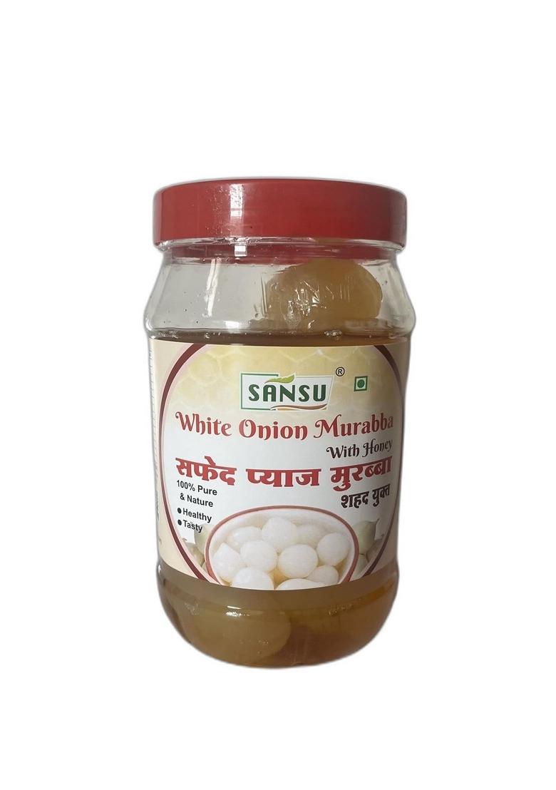 Sansu Homemade Organic White Onion Murabba With Honey" Good For Health | Natural Immunity Booster | (500 Gram)