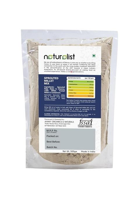 Naturalist 500 Gm Sprouted Millet Mix | 100% Natural | Chemical Free | Fibre And Vitamin B Rich Healthy Meal