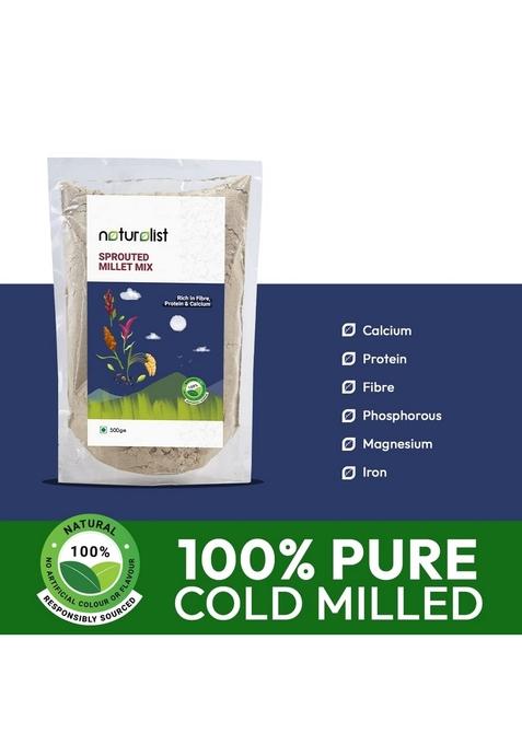 Naturalist 500 Gm Sprouted Millet Mix | 100% Natural | Chemical Free | Fibre And Vitamin B Rich Healthy Meal