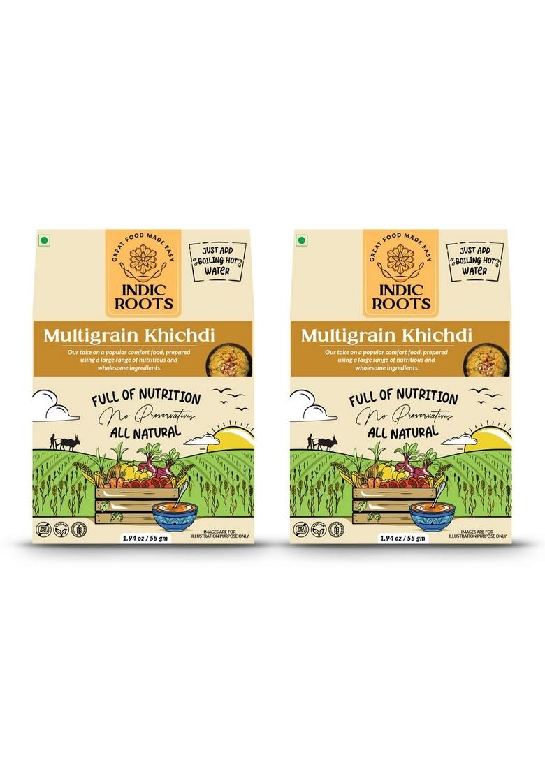 Organic Roots Multigrain Khichdi, Vegan, Superfood, Instant Food, Healthy Food, Ready To Eat Full Meal, No Msg, No Preservatives, 55 Gm (Pack Of 2)
