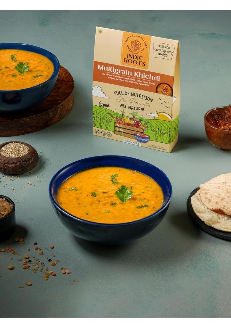 Organic Roots Multigrain Khichdi, Vegan, Superfood, Instant Food, Healthy Food, Ready To Eat Full Meal, No Msg, No Preservatives, 55 Gm (Pack Of 2)