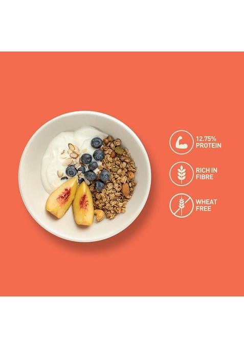 Nourish Organics Cinnamon Oats Granola, 270G Pack | Healthy And Nutritious Breakfast Cereals With Whole Nuts | No Refined Sugar | Clean Label