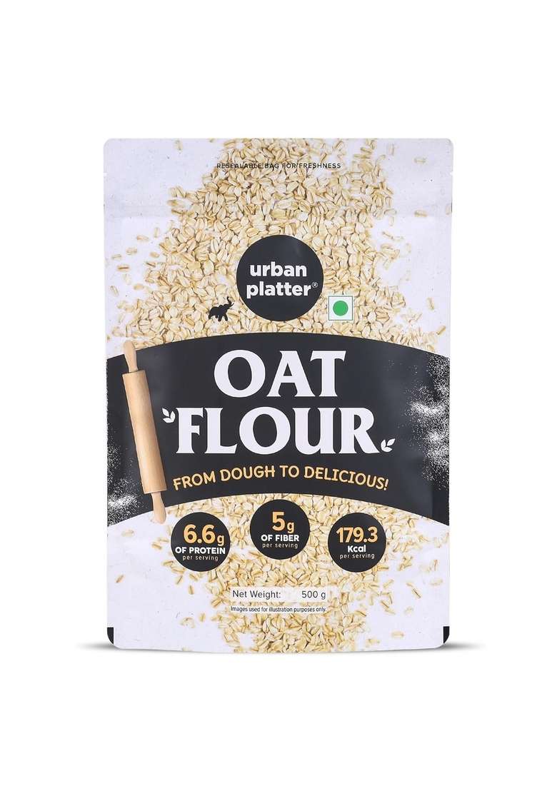 Urban Platter Oats Flour, 500G (Gluten-Free | Fiber-Rich | Ideal For Baking, Pancakes & Smoothies | Made From 100% Whole Oats) - Indya