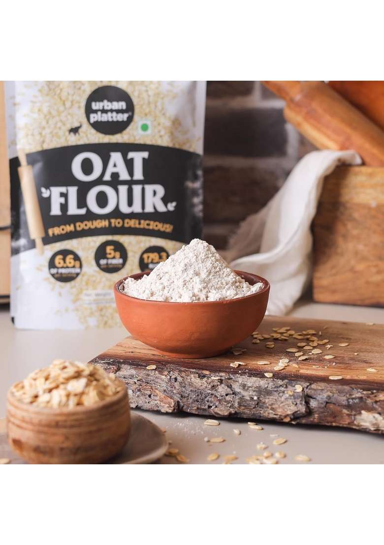 Urban Platter Oats Flour, 500G (Gluten-Free | Fiber-Rich | Ideal For Baking, Pancakes & Smoothies | Made From 100% Whole Oats) - Indya