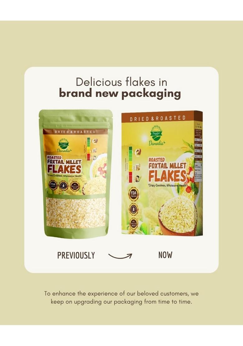 Danodia Foxtail Millet Flakes 450G | 100% Natural & Gluten-Free | High Fibre & Protein | Diabetic-Friendly Breakfast Cereal | No Added Sugar | Healthy Snack | Ready-To-Eat Superfood