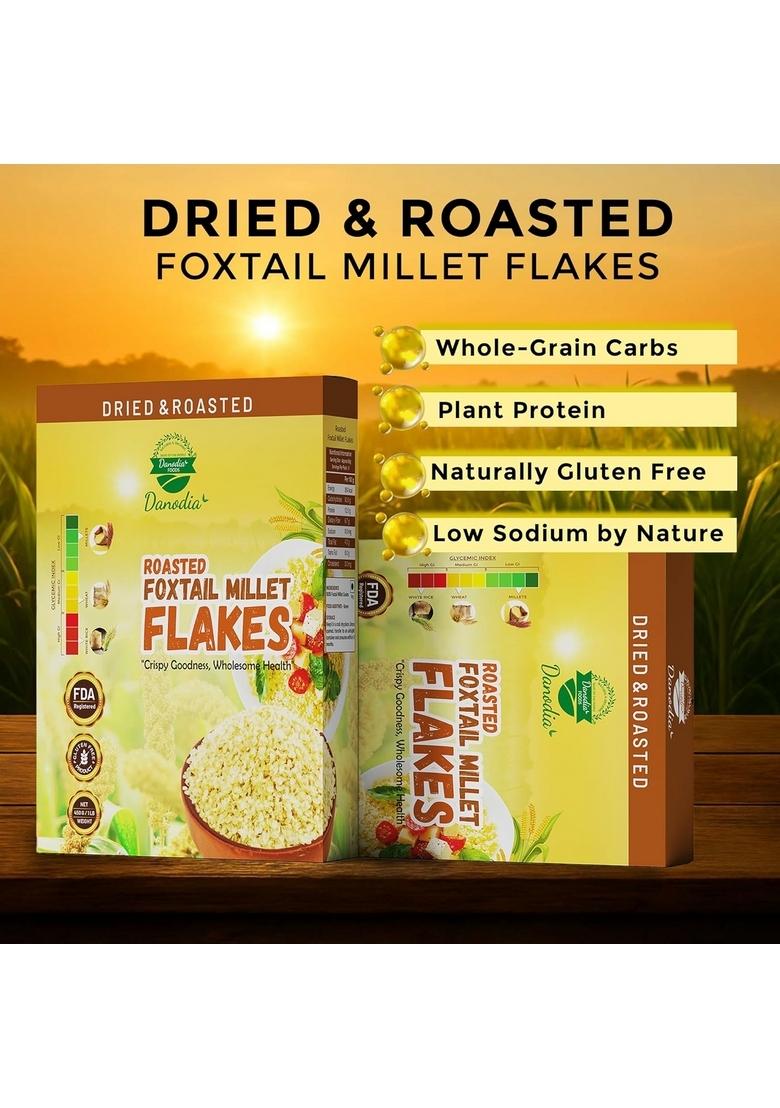 Danodia Foxtail Millet Flakes 450G | 100% Natural & Gluten-Free | High Fibre & Protein | Diabetic-Friendly Breakfast Cereal | No Added Sugar | Healthy Snack | Ready-To-Eat Superfood