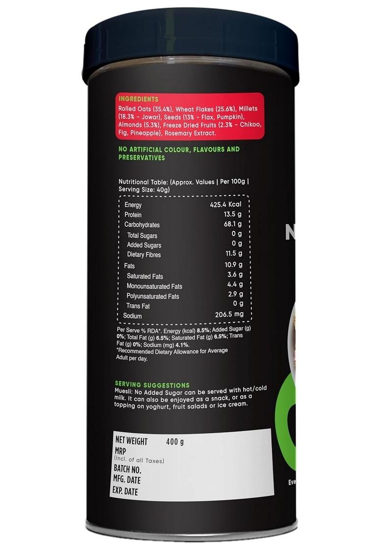 True Elements Muesli No Added Sugar 400Gm