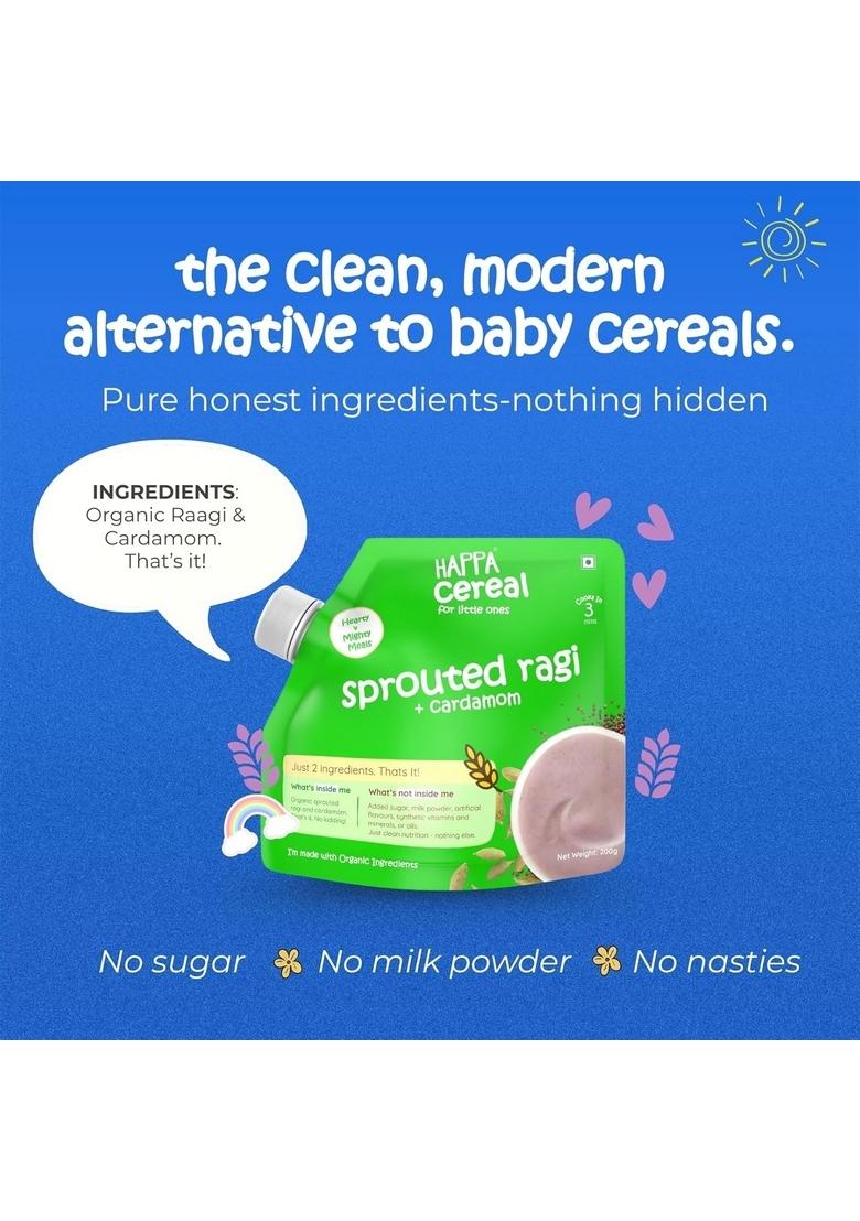 Happa Ragi And Cardamom Cereal For Babies | Only 2 Ingredients | No Sugar, Oil, Milk Powder, Flavours Or Colours | Traditional Porridge Recipe | Cooks In 3 Minutes | Stage 2 (6 Months+) | 200G Pack
