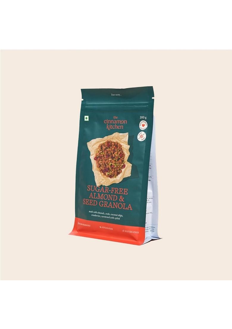 The Cinnamon Kitchen Sugar-Free Almond & Seed Granola (200 G) | Almond & Seed Mix|Gluten-Free, 100%Organic | Keto & Diabetic Friendly