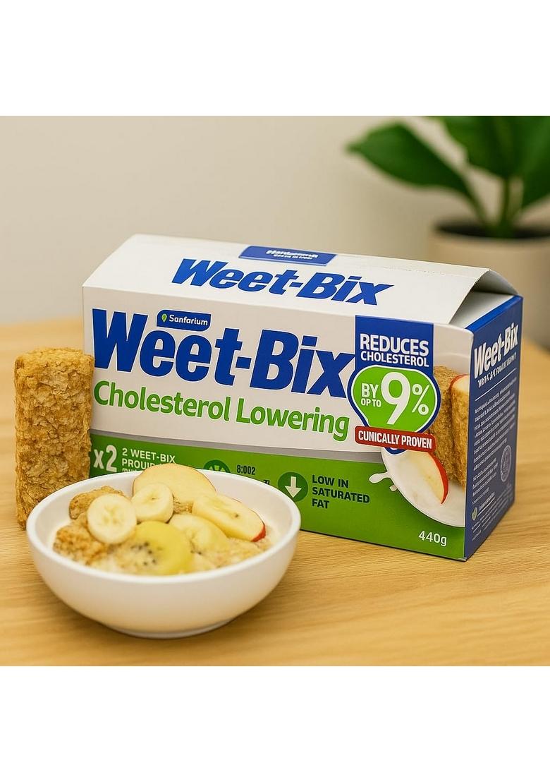 Weet-Bix By Sanitarium Cholesterol Lowering Cereal – High Fibre Wholegrain Breakfast – Reduces Cholesterol Naturally, Clinically Proven Beta-Glucan, Low Sugar, Heart Healthy – 425G (Imported-Aus)