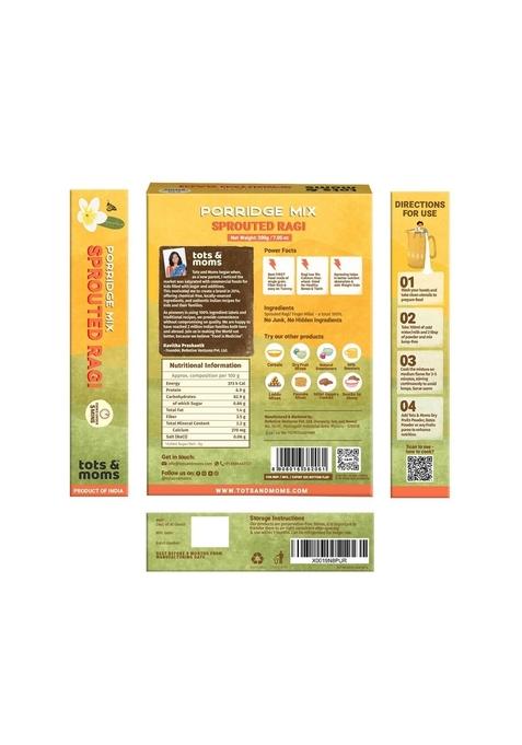 Tots & Moms Porridge Mix | No Sugar No Salt (200 G (Pack Of 2), Sprouted Ragi Powder)