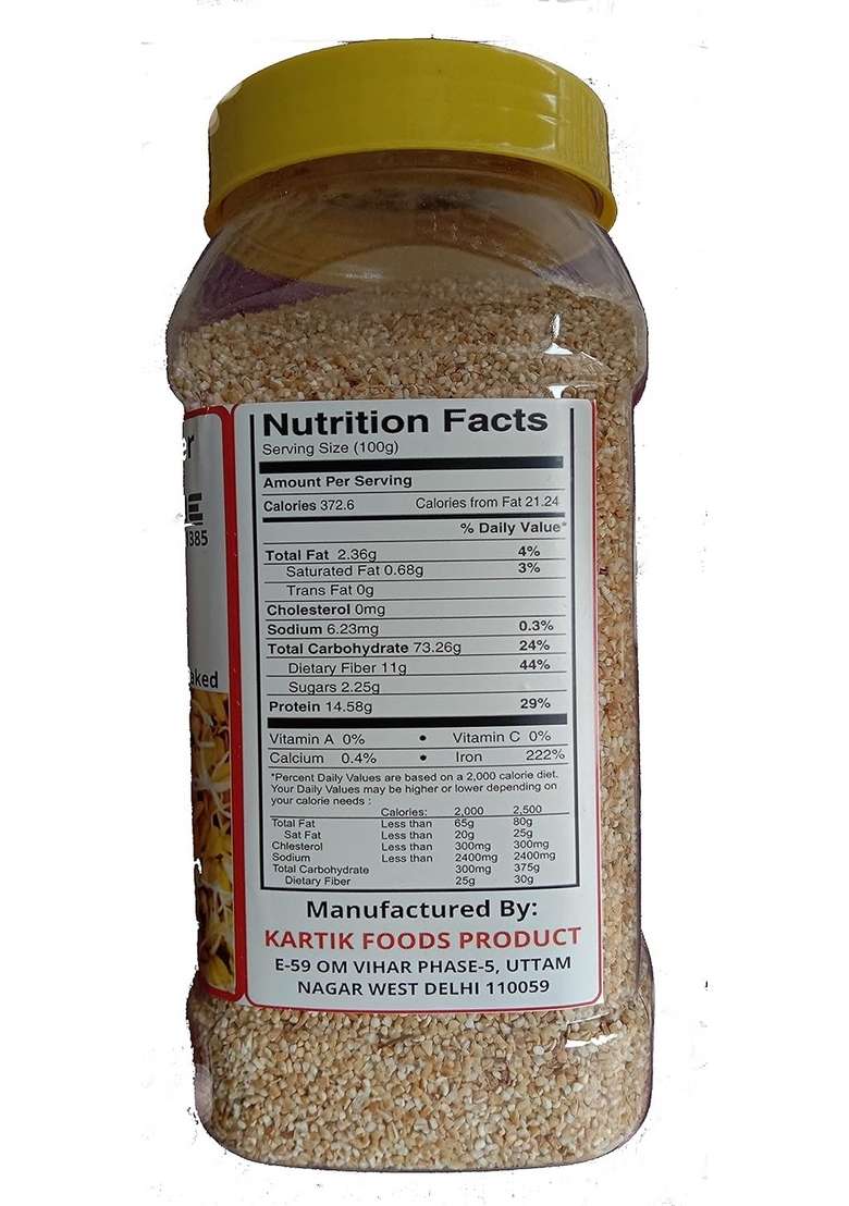 Frenutri Organic Sprouted Broken Wheat Daliya | Nutritious With High In Protein And Fiber Roasted Gehoon Dalia | Easy To Use No Preservatives 920Gm - Indya